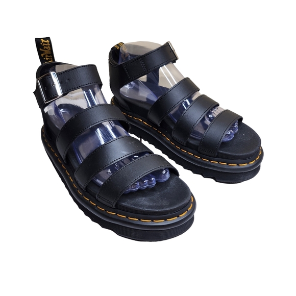 NWOB Dr. Martens Blaire women's black platform strappy leather Sandals Size 8 - Picture 3 of 11